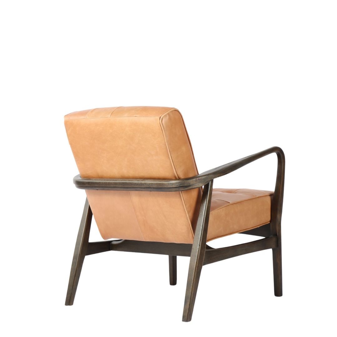 VALENTINO OCCAISIONAL CHAIR LEATHER WITH DARK OAK FRAME image 3